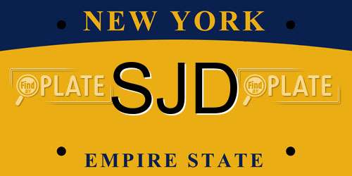 SJD New York License Plate