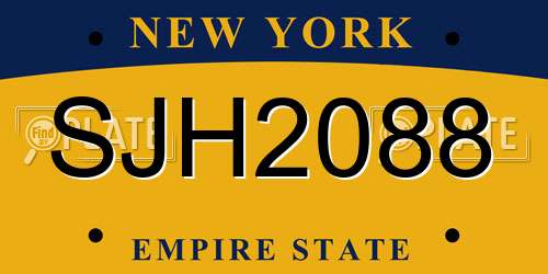 SJH2088 New York License Plate
