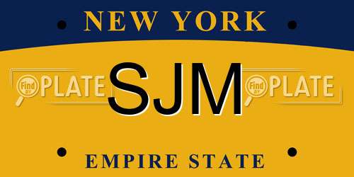 SJM New York License Plate