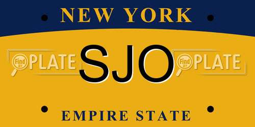 SJO New York License Plate