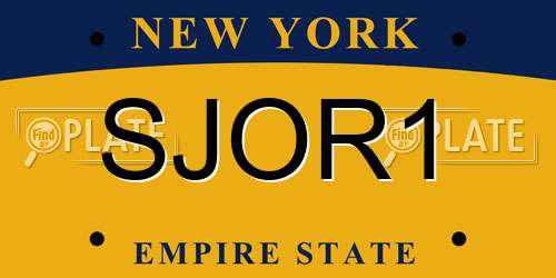 SJOR1 New York License Plate