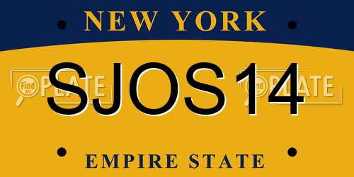 SJOS14 New York License Plate