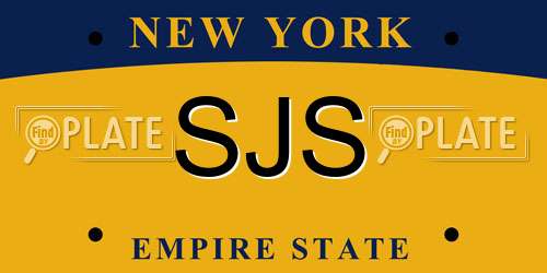 SJS New York License Plate
