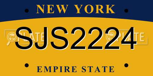 SJS2224 New York License Plate