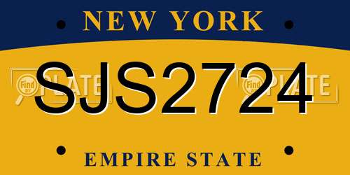 SJS2724 New York License Plate