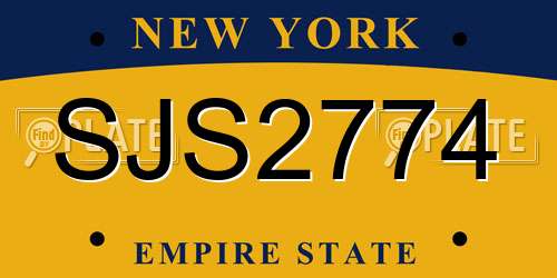 SJS2774 New York License Plate
