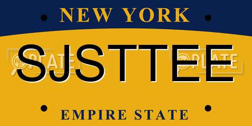 SJSTTEE New York License Plate