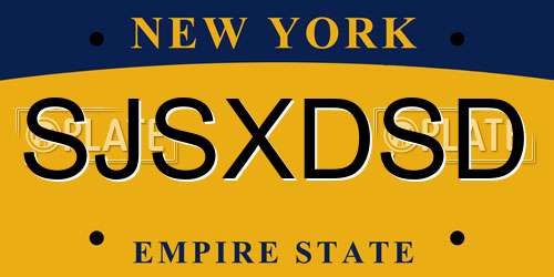SJSXDSD New York License Plate