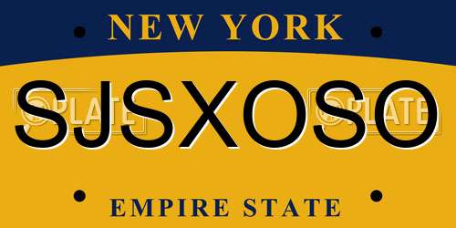 SJSXOSO New York License Plate