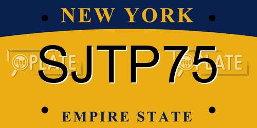 SJTP75 New York License Plate