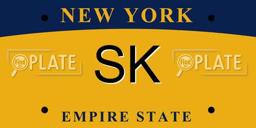 SK New York License Plate