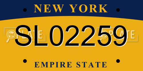 SL02259 New York License Plate