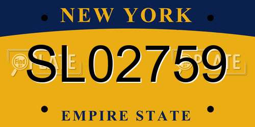 SL02759 New York License Plate