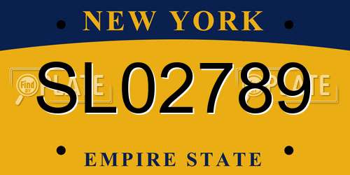 SL02789 New York License Plate