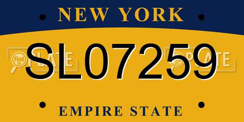 SL07259 New York License Plate