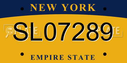 SL07289 New York License Plate