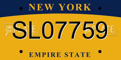 SL07759 New York License Plate
