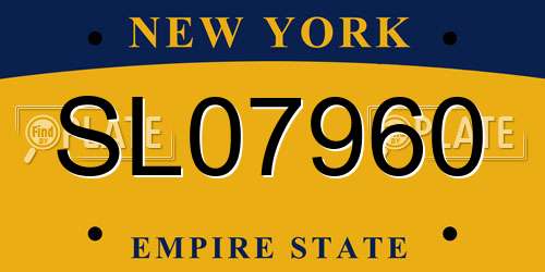 SL07960 New York License Plate