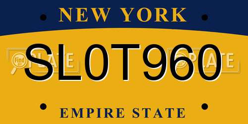 SL0T960 New York License Plate