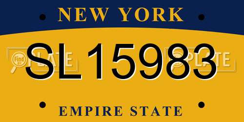 SL15983 New York License Plate