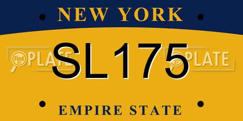 SL175 New York License Plate