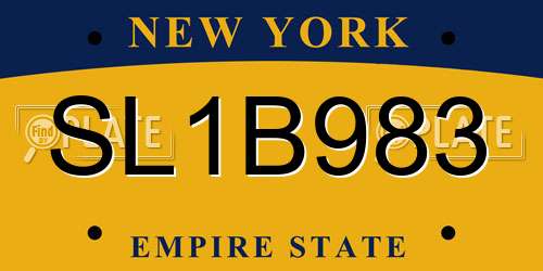 SL1B983 New York License Plate