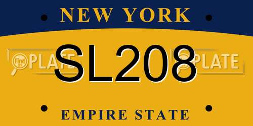 SL208 New York License Plate
