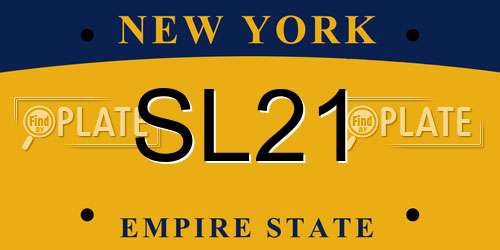 SL21 New York License Plate