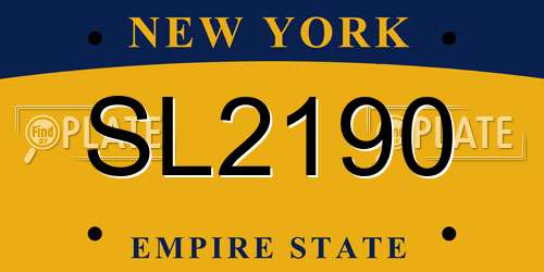 SL2190 New York License Plate