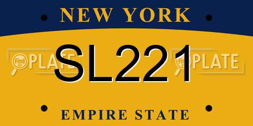 SL221 New York License Plate