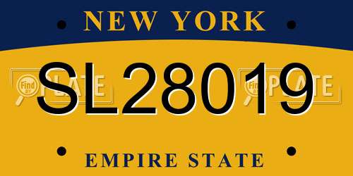 SL28019 New York License Plate
