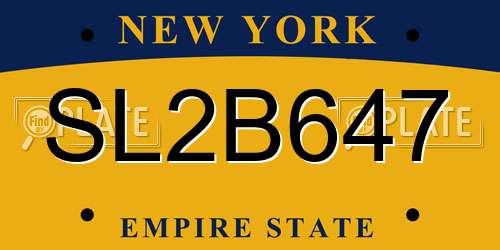 SL2B647 New York License Plate
