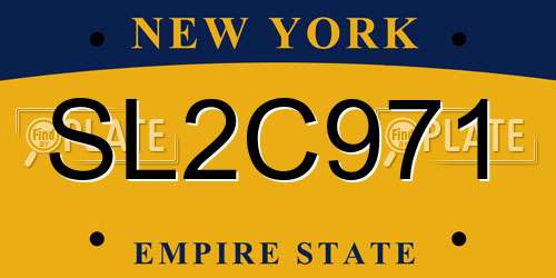 SL2C971 New York License Plate