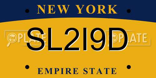 SL2I9D New York License Plate