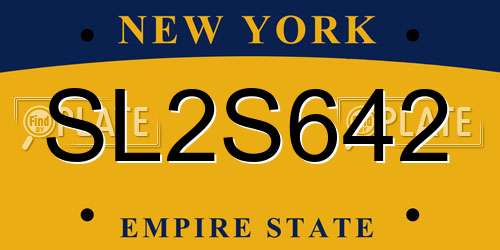 SL2S642 New York License Plate