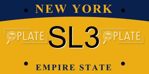 SL3 New York License Plate