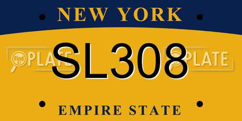 SL308 New York License Plate