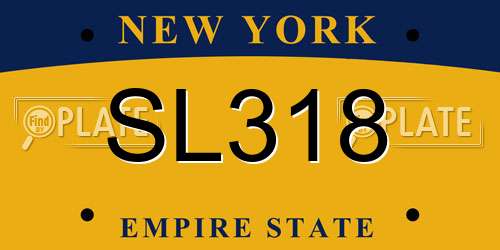 SL318 New York License Plate
