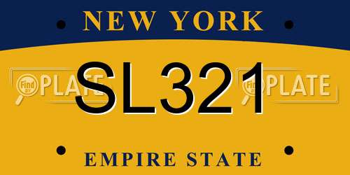 SL321 New York License Plate