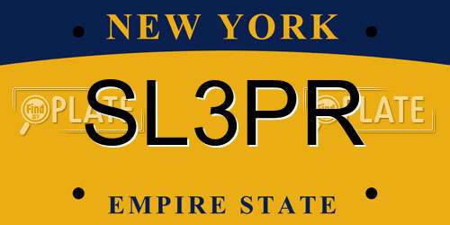 SL3PR New York License Plate