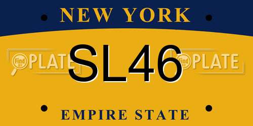 SL46 New York License Plate