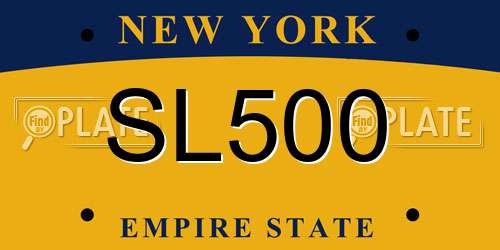 SL500 New York License Plate