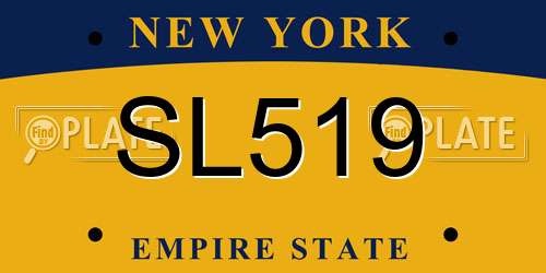 SL519 New York License Plate