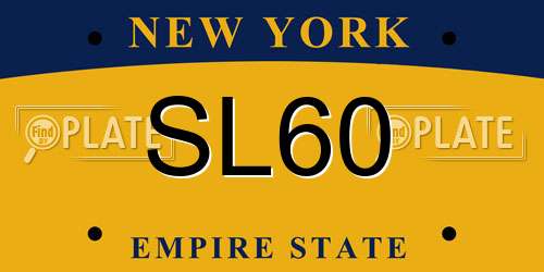SL60 New York License Plate