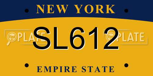 SL612 New York License Plate