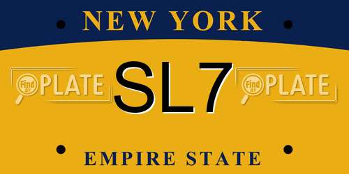SL7 New York License Plate