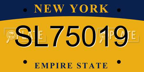 SL75019 New York License Plate