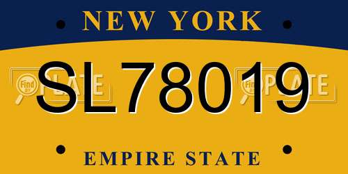 SL78019 New York License Plate
