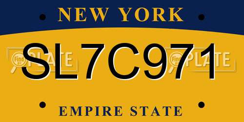 SL7C971 New York License Plate