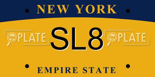 SL8 New York License Plate